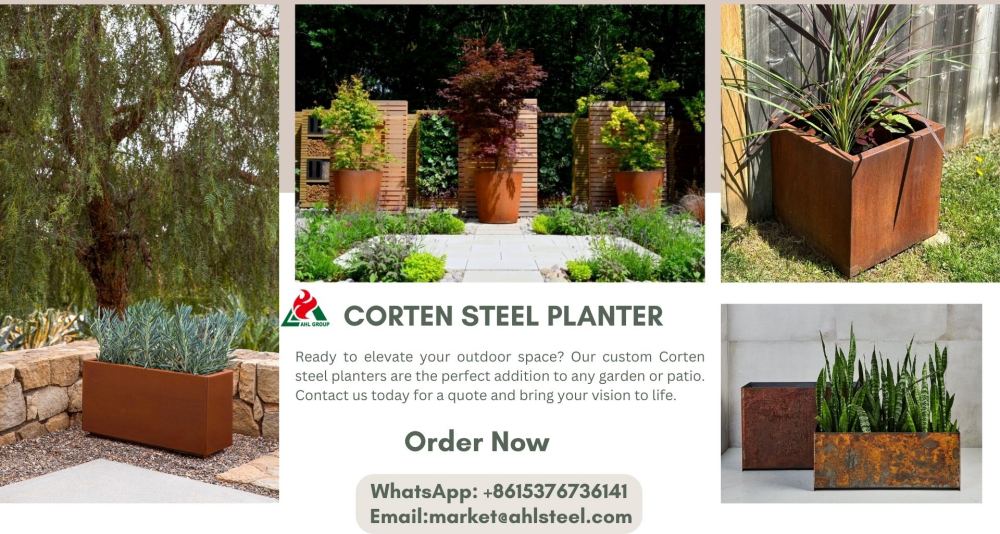 corten steel planter box