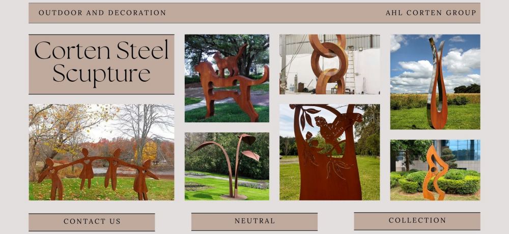 outdoor corten steel sculpture