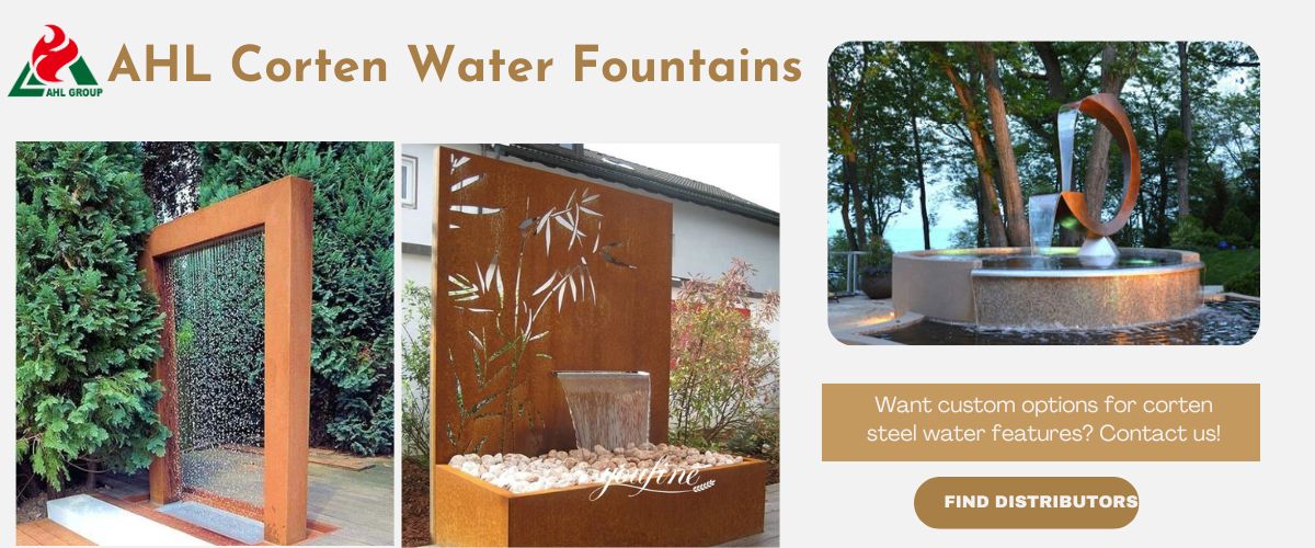 outdoor corten water feature for sale