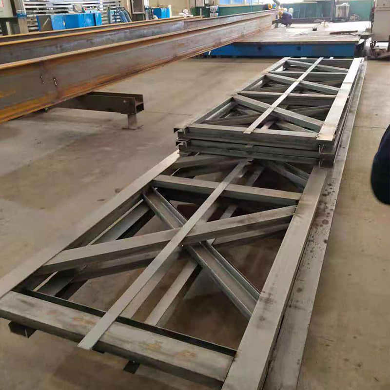 steel frame in processing