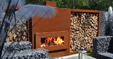 This low maintenance fireplace is ideal for outdoor