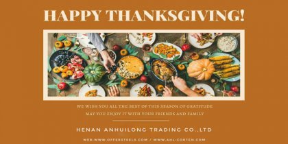 AHL STEEL wish you a happy Thanksgiving in 2020