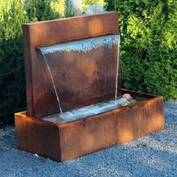 corten steel waterfall