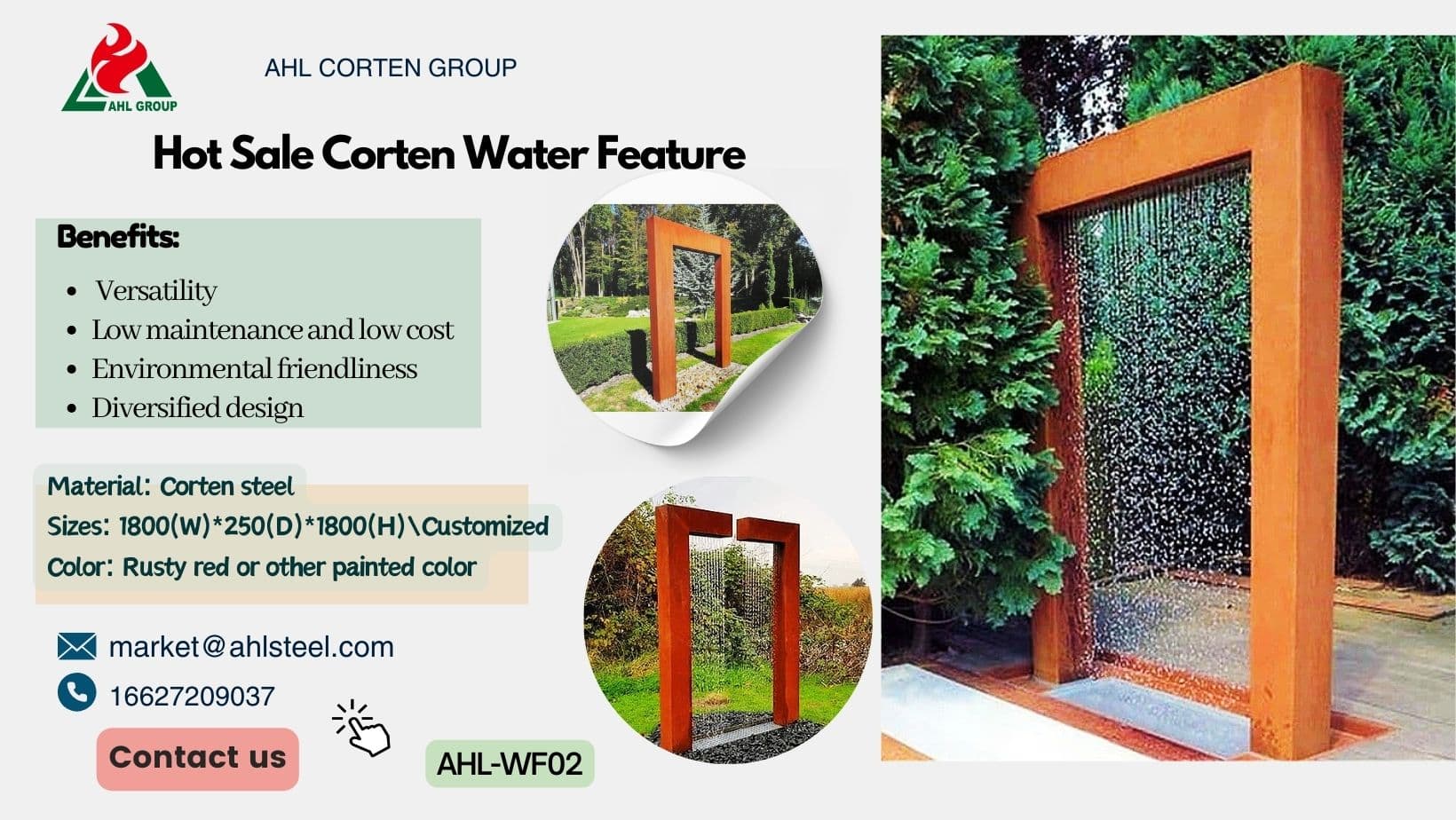 Rusted Steel Water Fountains&WF02 Water Feature&garden water feature