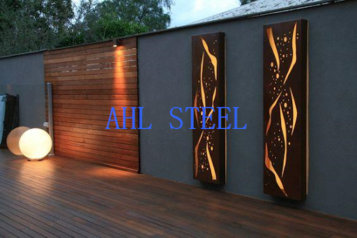 customized corten steel screen light