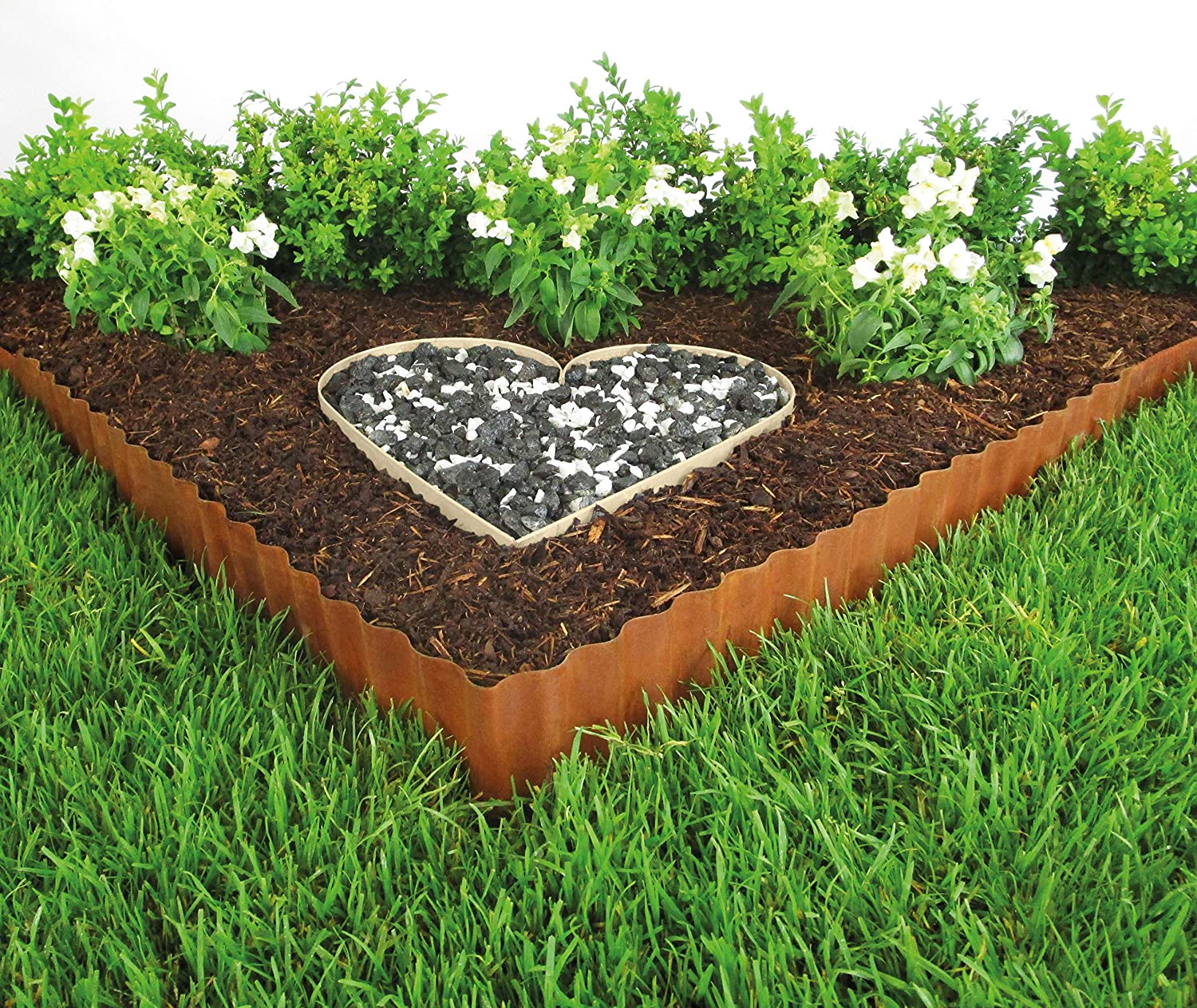 heart shaped corten garden edging
