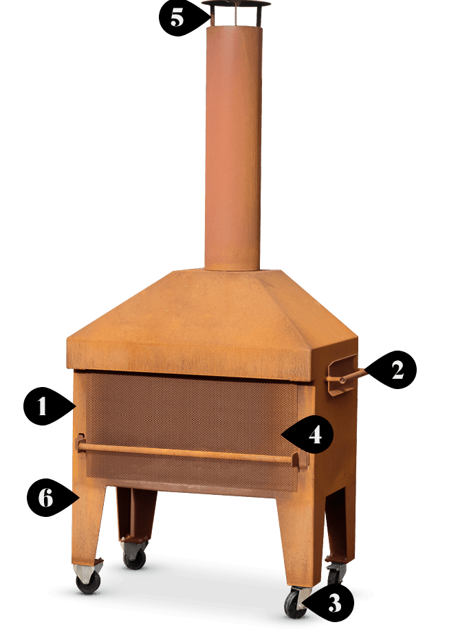 structure of ahl corten steel fireplace