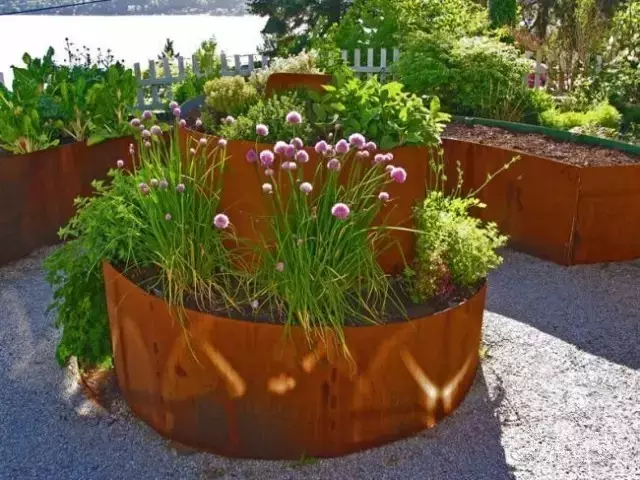 spiral round shape corten steel planter box flower port